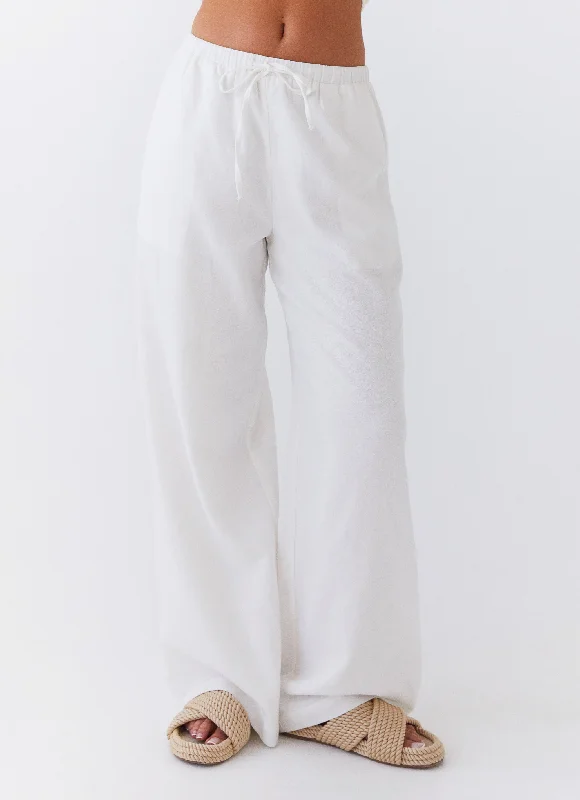 Find your perfect fit with stylish women’s clothing   Fresh Face Linen Pants - White