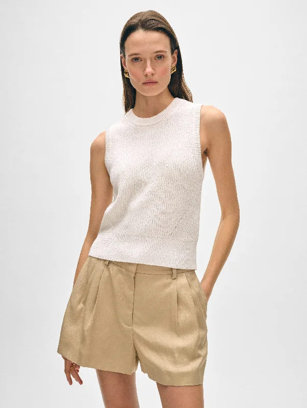 Cozy women’s clothing for the colder months   Cotton Blend Ribbed Shell