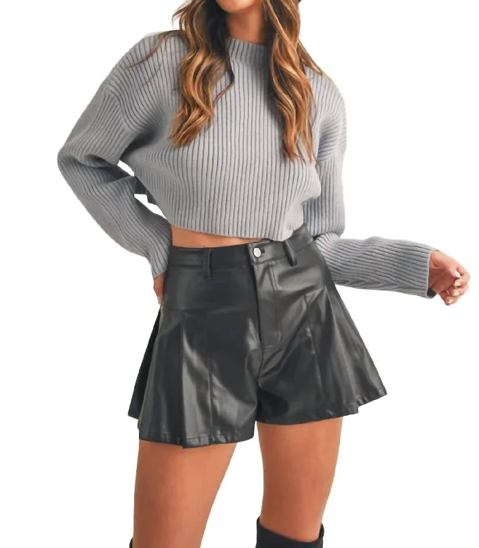 Latest fashion trends for modern women   Fenne Long Sleeve Ribbed Crop Sweater In Dusty Blue