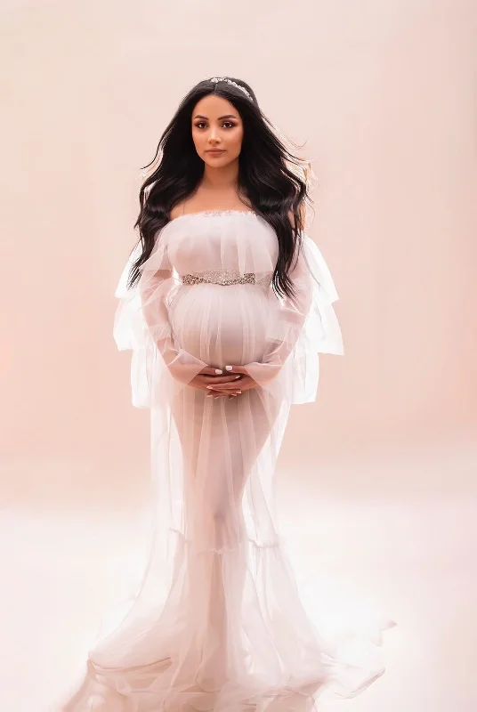 Create a timeless wardrobe with fashionable pieces   New! Tulle Maternity Dress